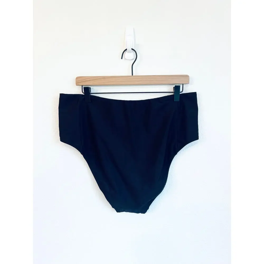 NWT Universal Standard High Waist Black Bikini Swim Bottoms Small (US 14-16)